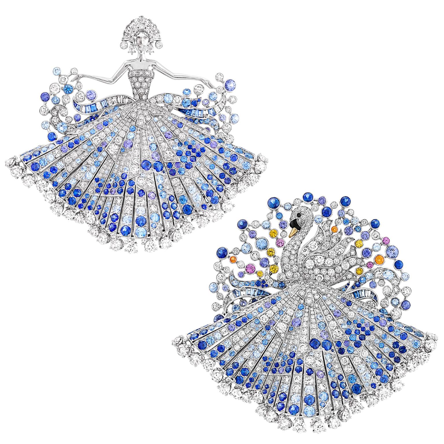 Van Cleef & Arpels Le Secrete Metamorphose du Cygne transformable brooch