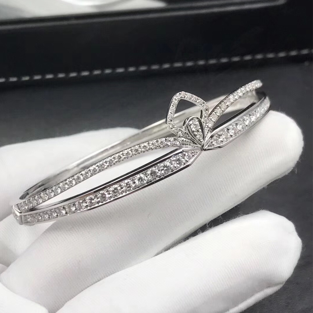 18k oro bianco Chaumet Joséphine braccialetto di diamanti floreale Eclat