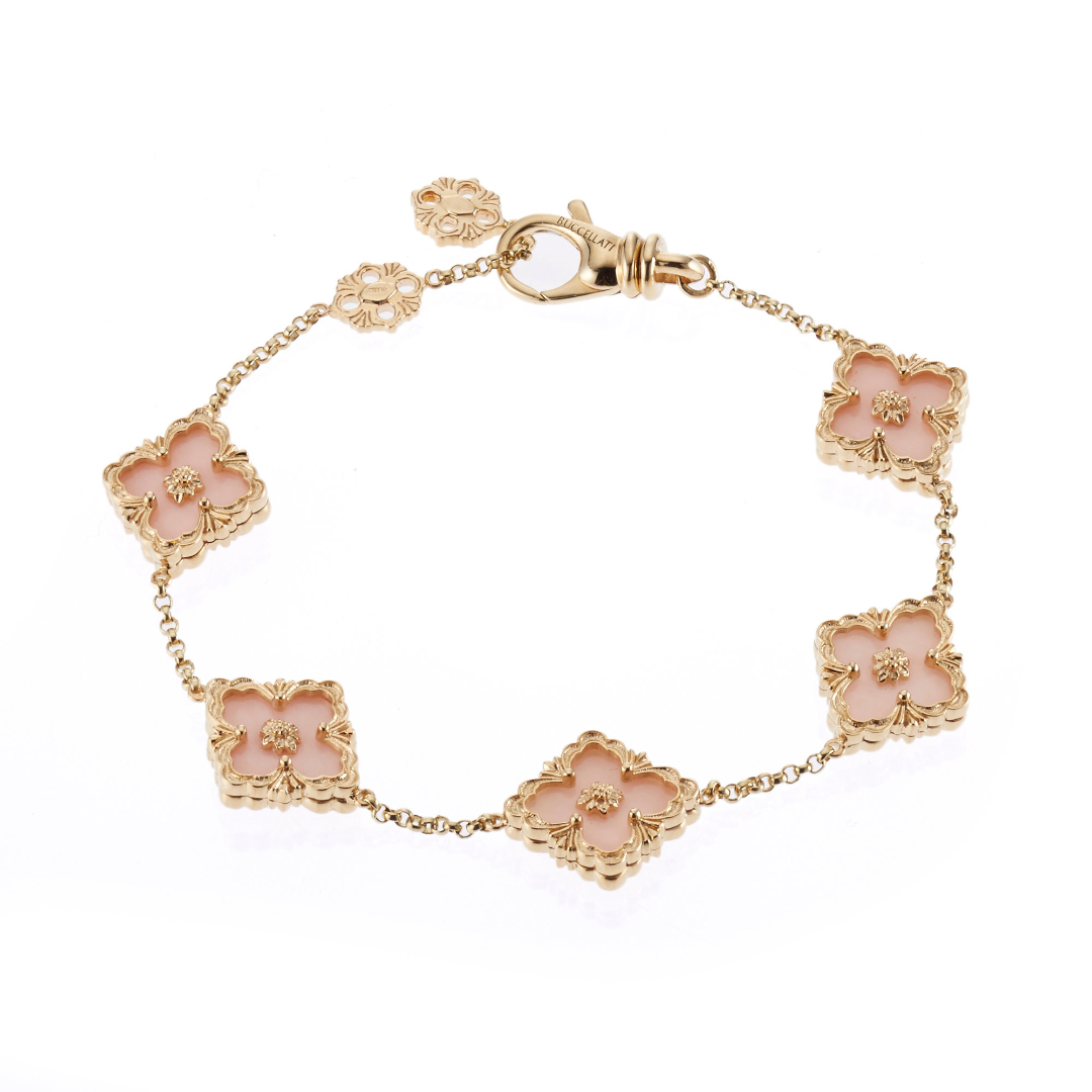 18K Gold Buccellati Opera Pink Opal Bracelet