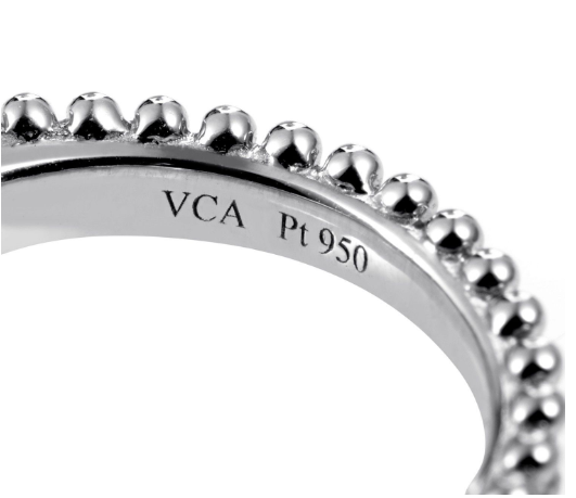 Купить Van Cleef & Обручальное кольцо Arpels Perlee Платина 0.31ct Алмазный Solitaire